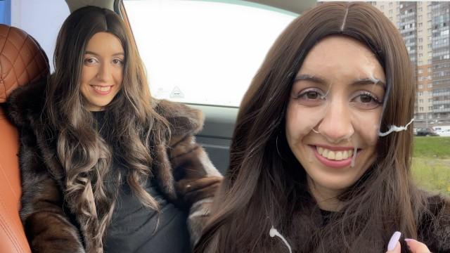Автоледи Екатерина по-зимнему в шубе ебётся в тачке и гуляет со спермой на лице