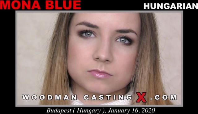 На кастинге Вудмана невинная Mona Blue впервые в жизни ебётся с двумя и глотает сперму